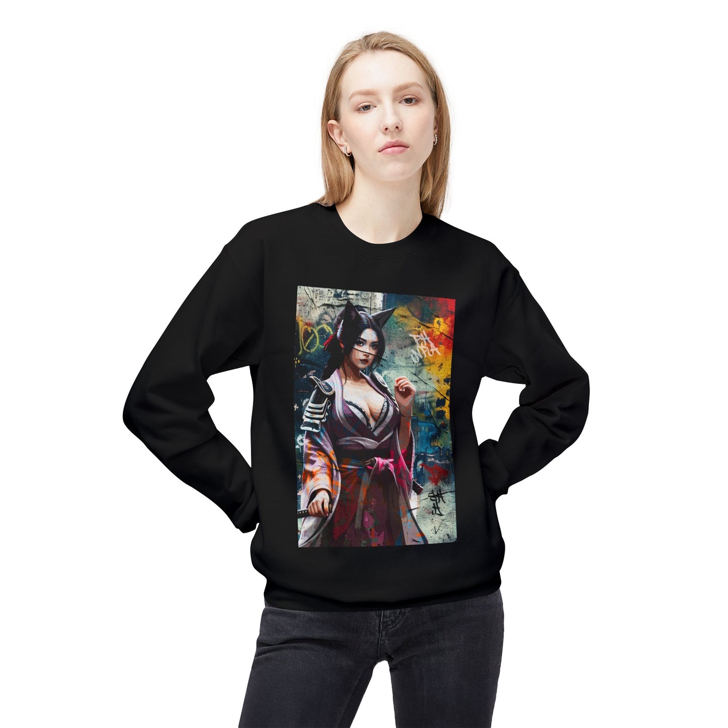 Graffiti Warrior Cat Women Sweatshirt