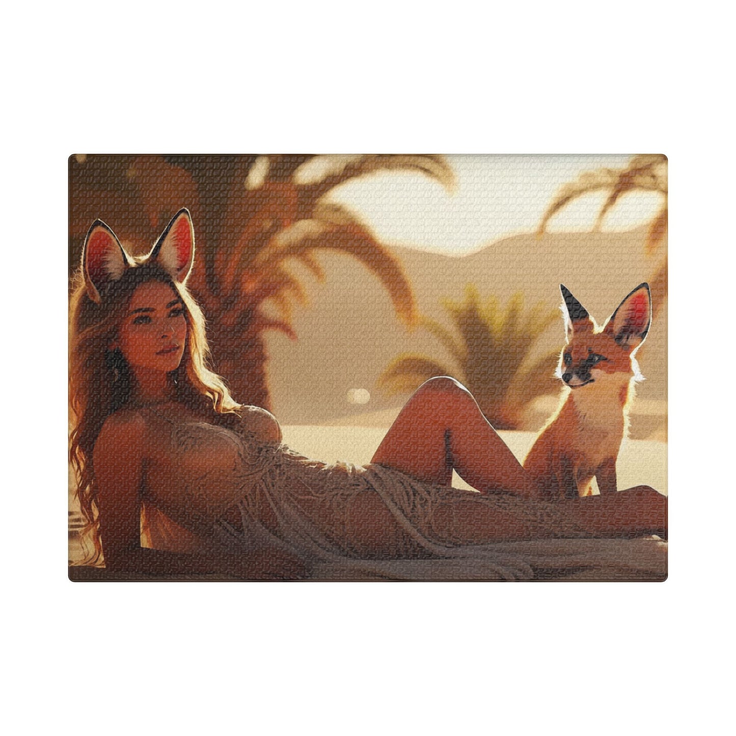 3 Foxes – Desert Fox Muse Canvas Art