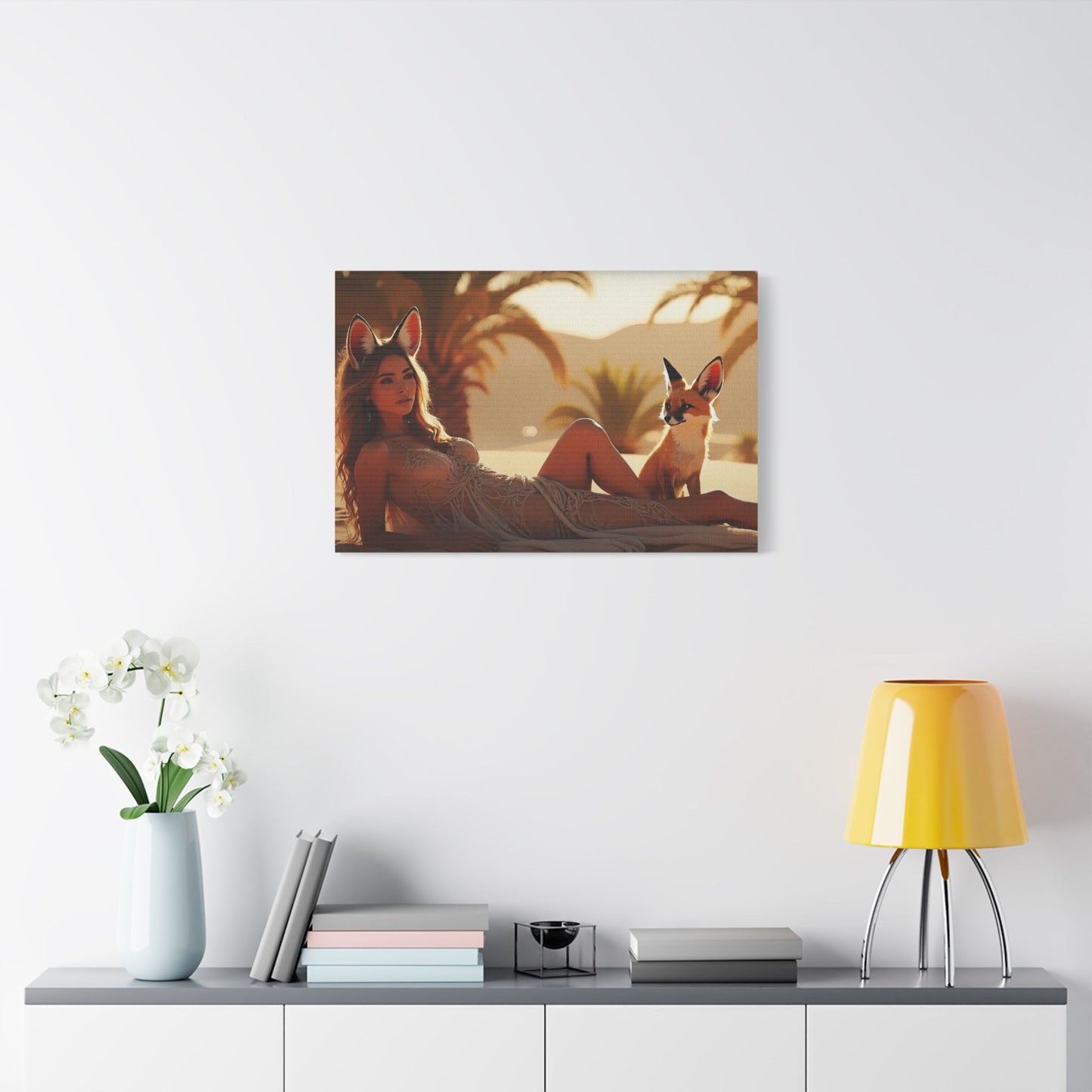 3 Foxes – Desert Fox Muse Canvas Art