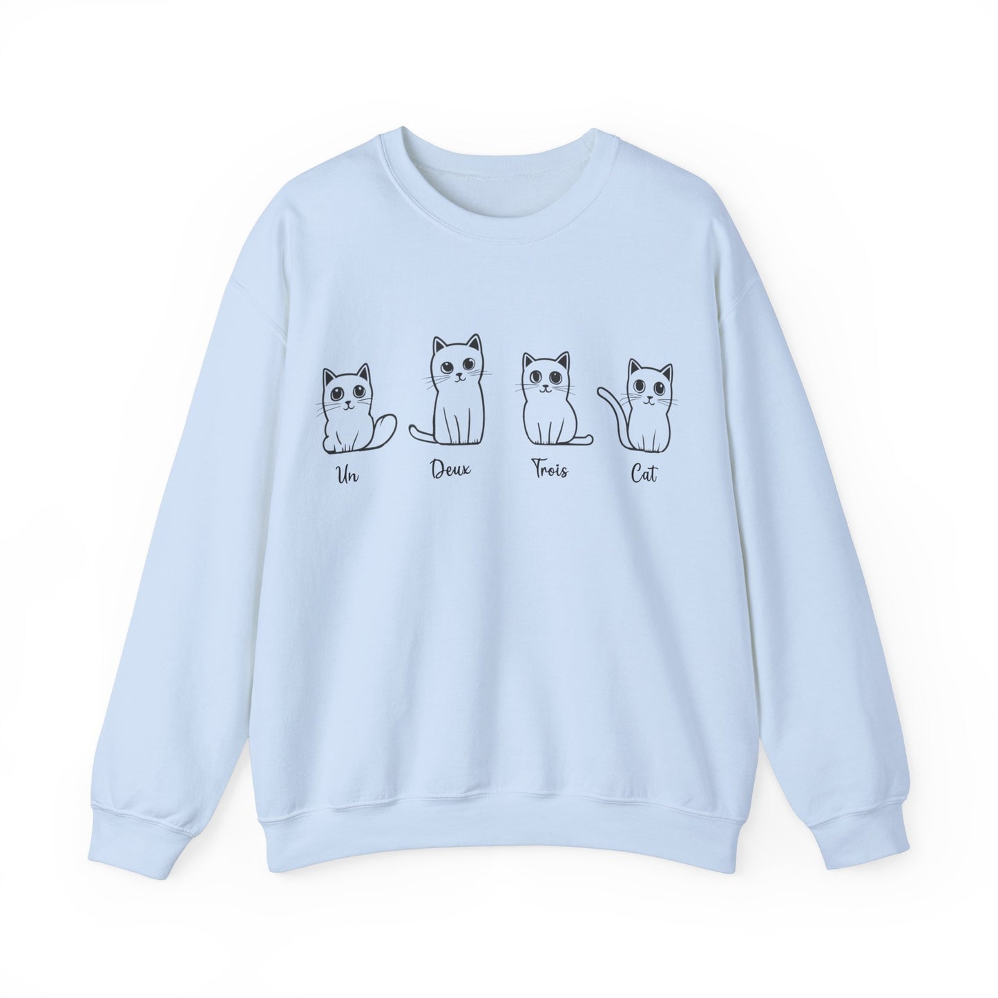 Cat Lovers Sweatshirt - Un Deux Trois Cat - Unisex Heavy Blend Crewneck