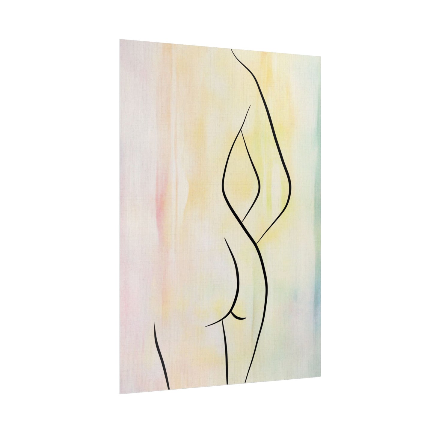 Elegant Abstract Art Rolled Poster - Minimalist Body Line Design for Home Decor