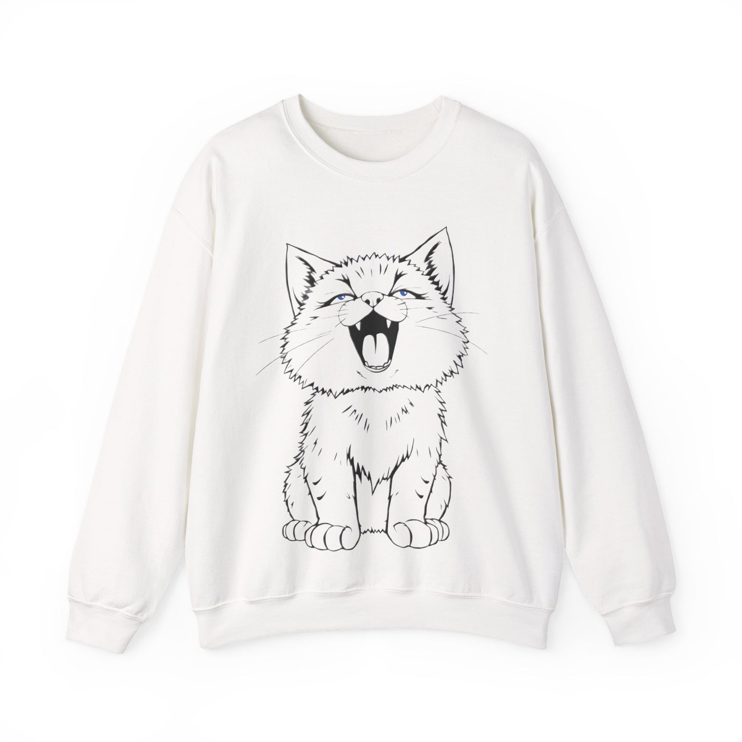 Cute Anime Cat Sweatshirt, Cozy Unisex Crewneck, Kawaii Sweatshirt, Gift for Cat Lovers, Comfortable Casual Fashion