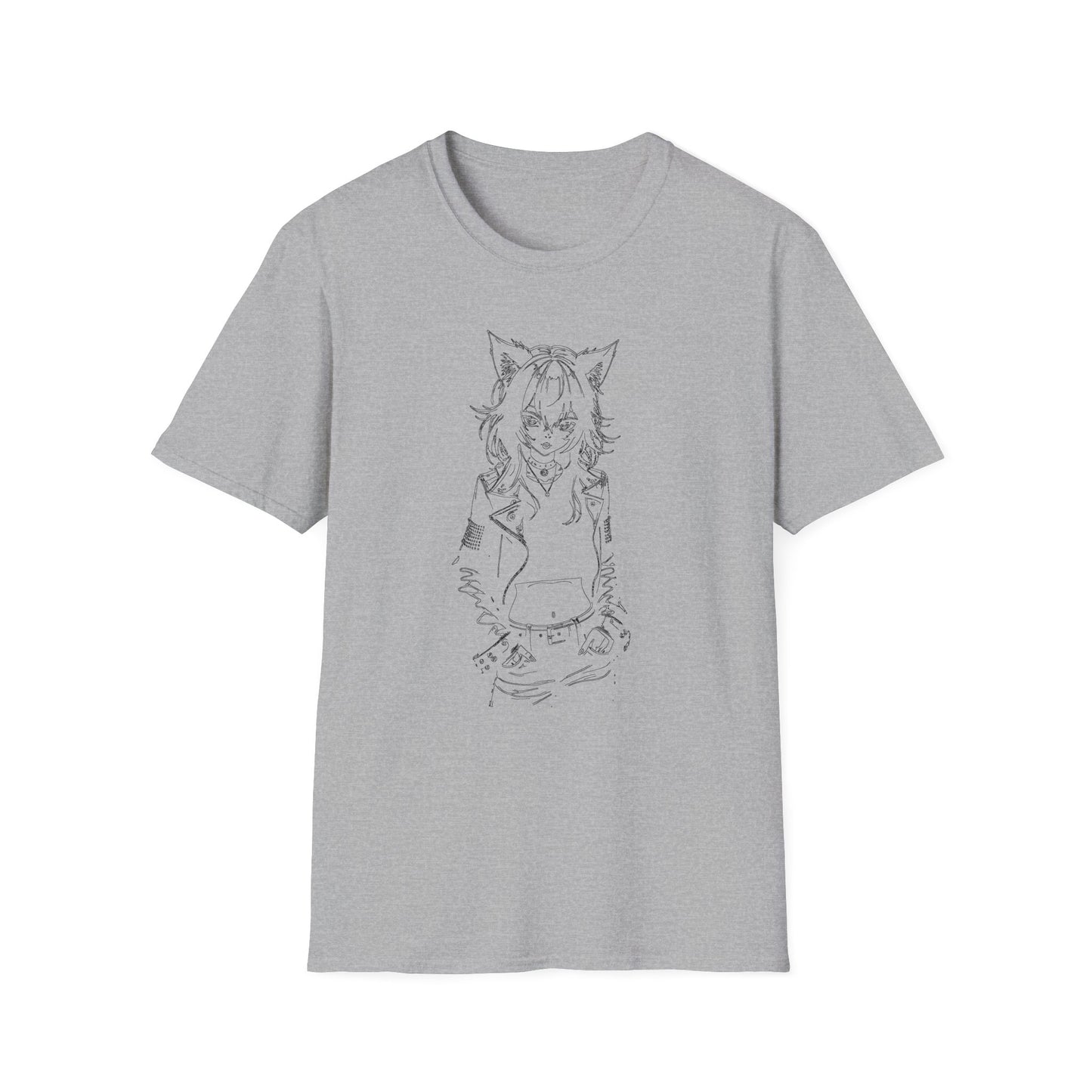 Stylish Anime Catgirl-Inspired Unisex Softstyle T-Shirt - Perfect for Anime Lovers