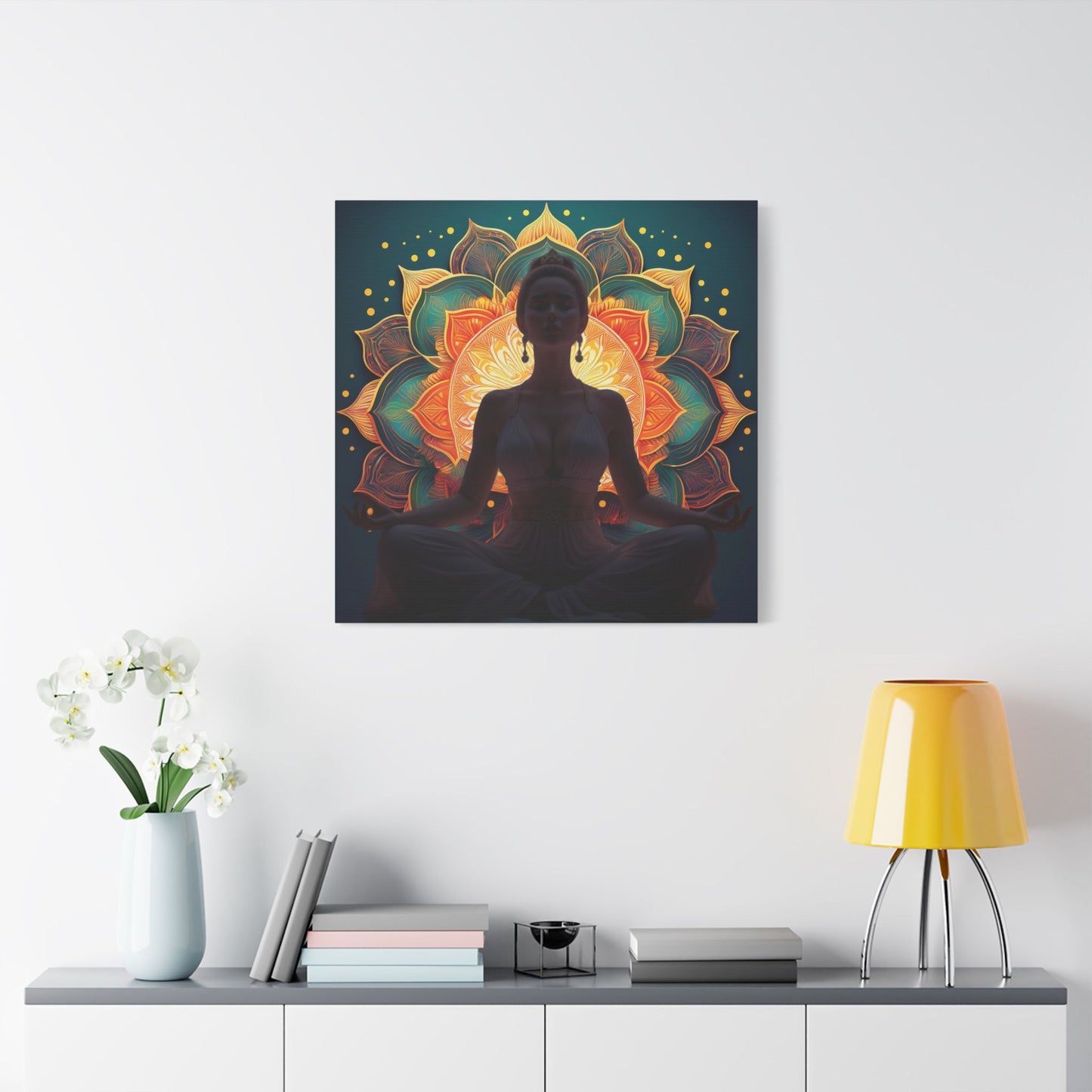 Meditative Canvas Wall Art, Spiritual Decor, Yoga Room Artwork, Holistic Gift, Mindfulness Home Decor