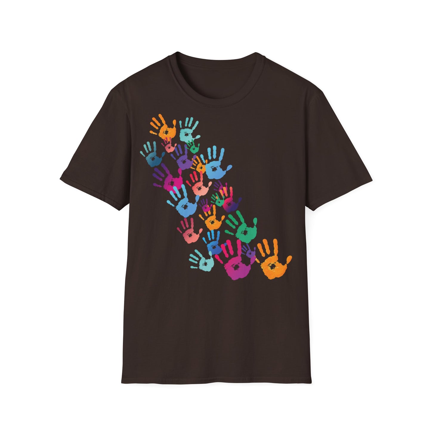 Colorful Handprints T-Shirt - Unisex Softstyle