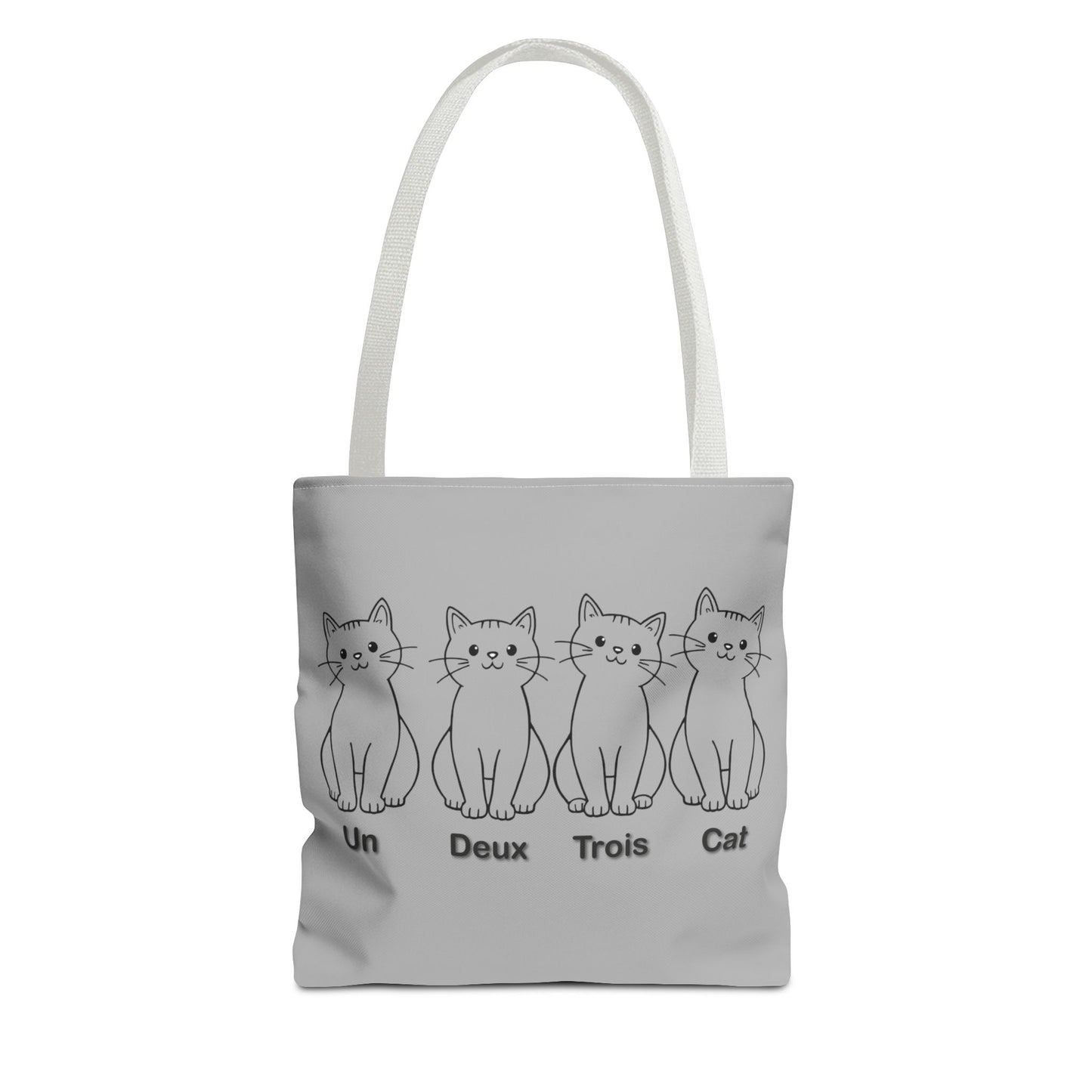 Funny Cat Tote Bag - Un Deux Trois Cat Design - Cute Cat Lover Gift