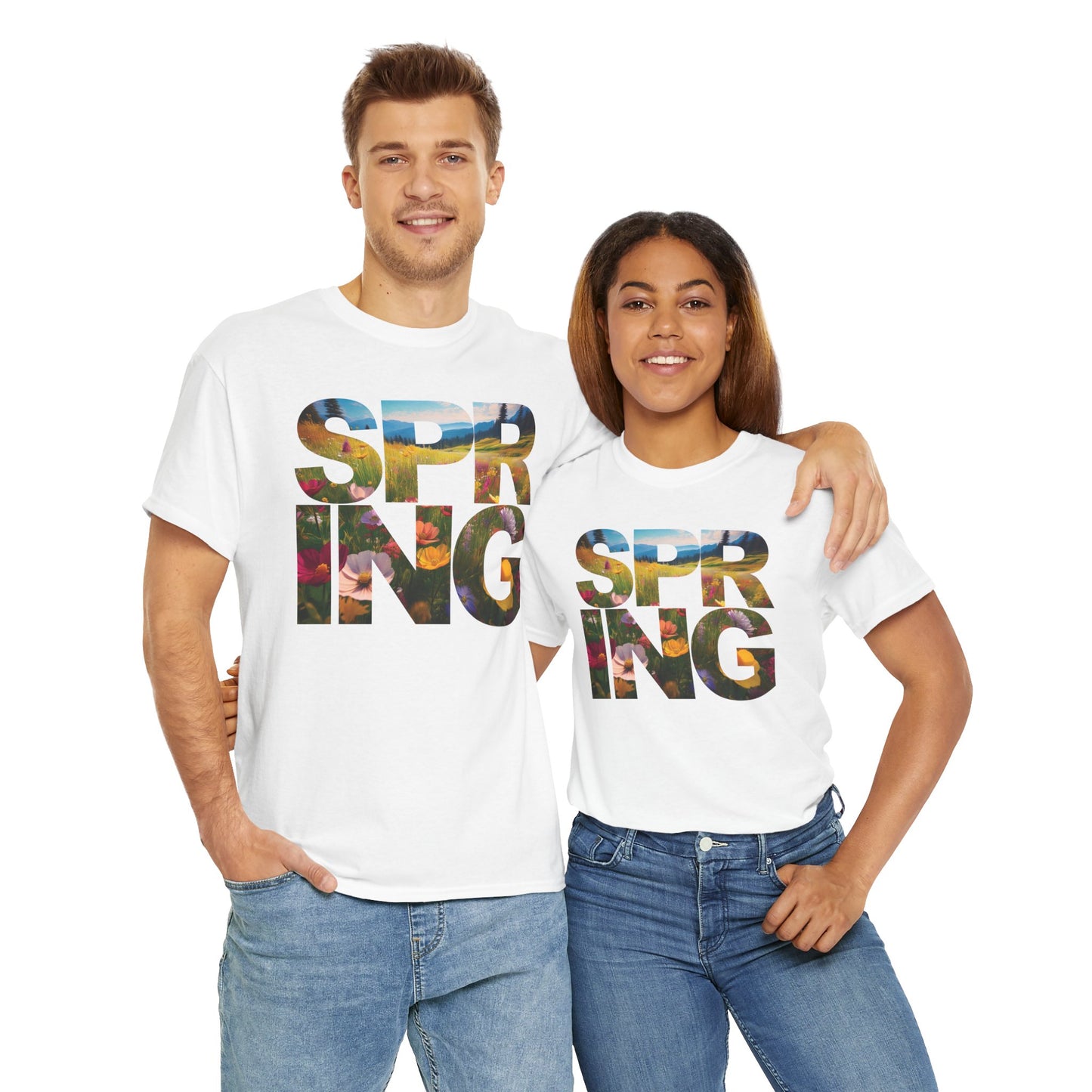 Spring - Unisex Tee - Spring Meadow Flower Design