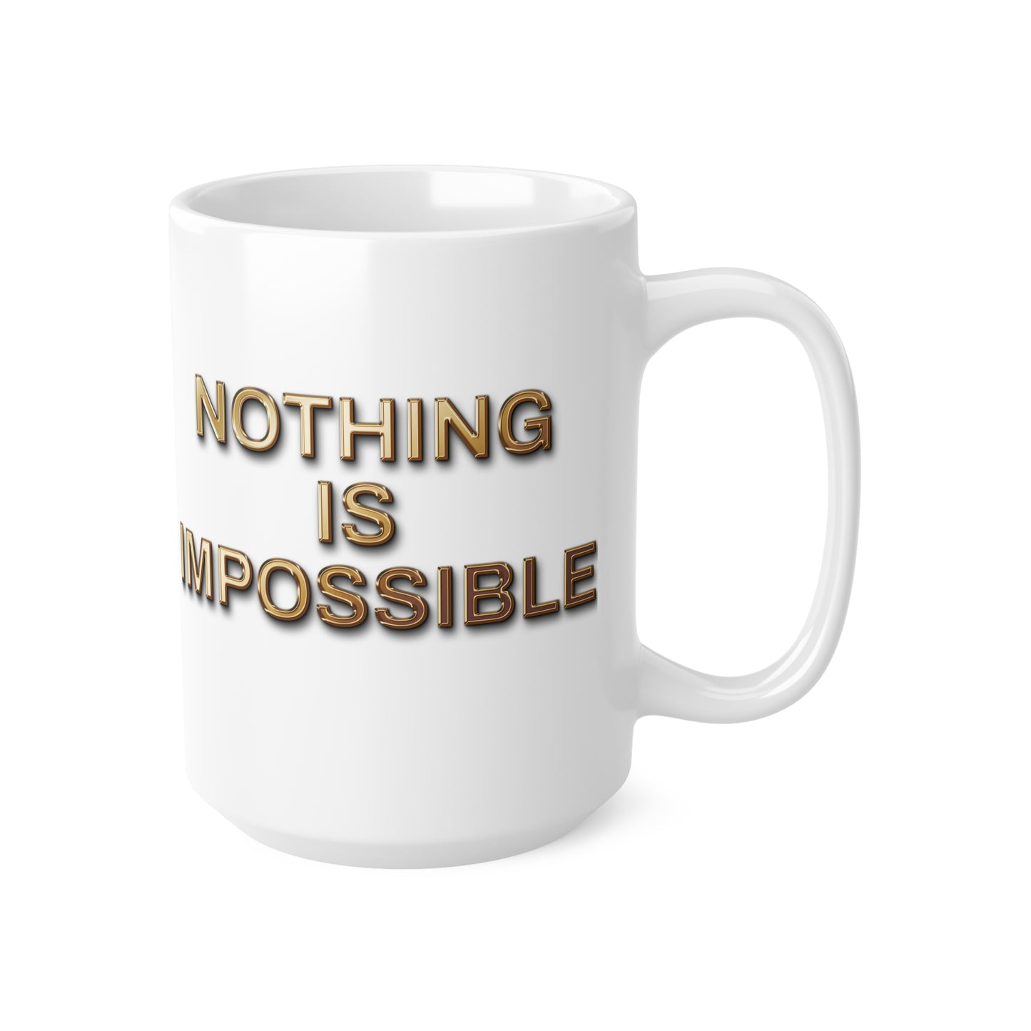'Nothing Is Impossible' – Bold Gold Motivation for Everyday Warriors - Inspirational Ceramic Coffee Cups - Motivational Mug, Gift for Coffee Lovers, Office Decor, 11oz & 15oz