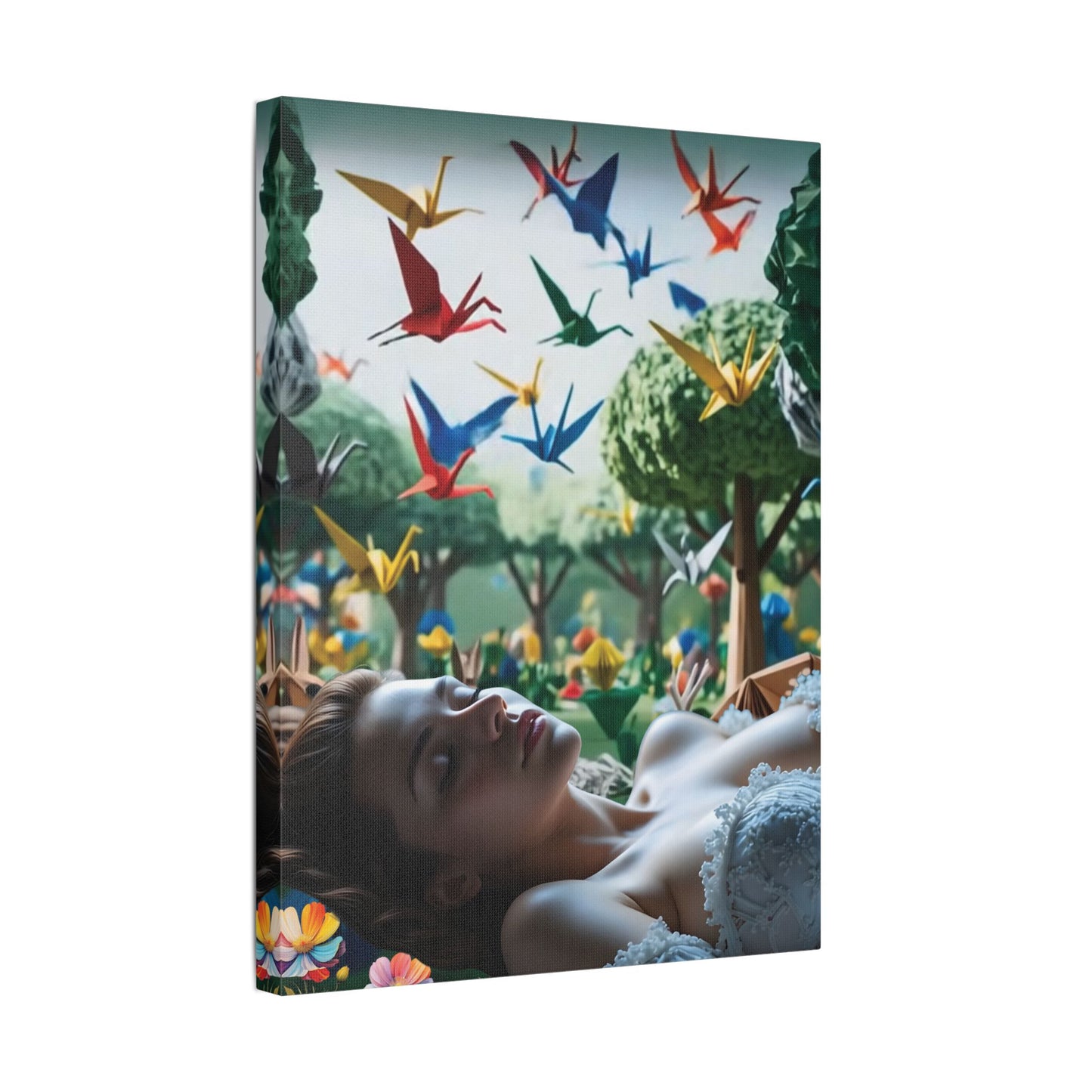 Dreams in Origami Forest – Surreal Canvas & Poster Art Canvas Print