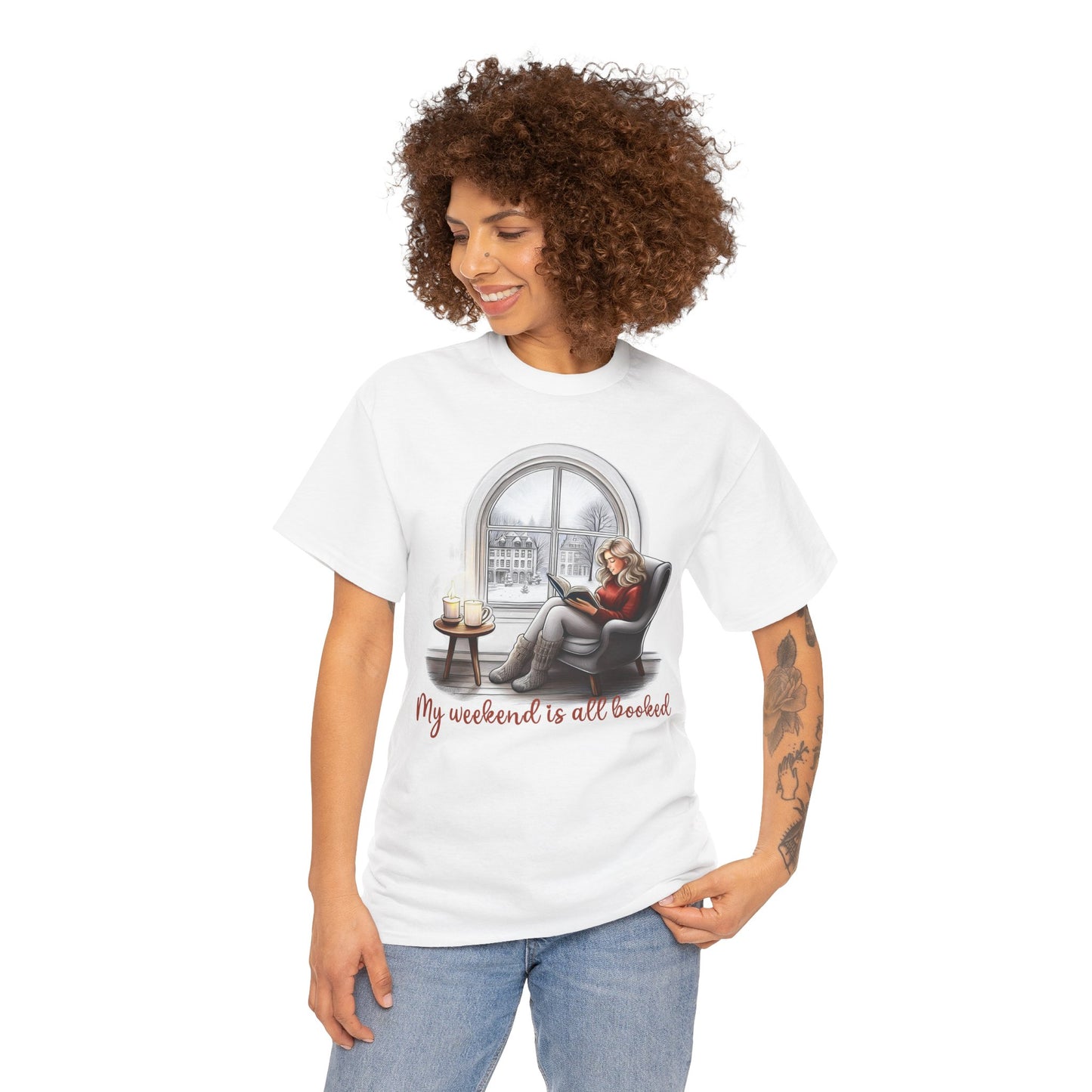 Bookworm t-shirt - My Weekend Is All Booked - Unisex Cotton