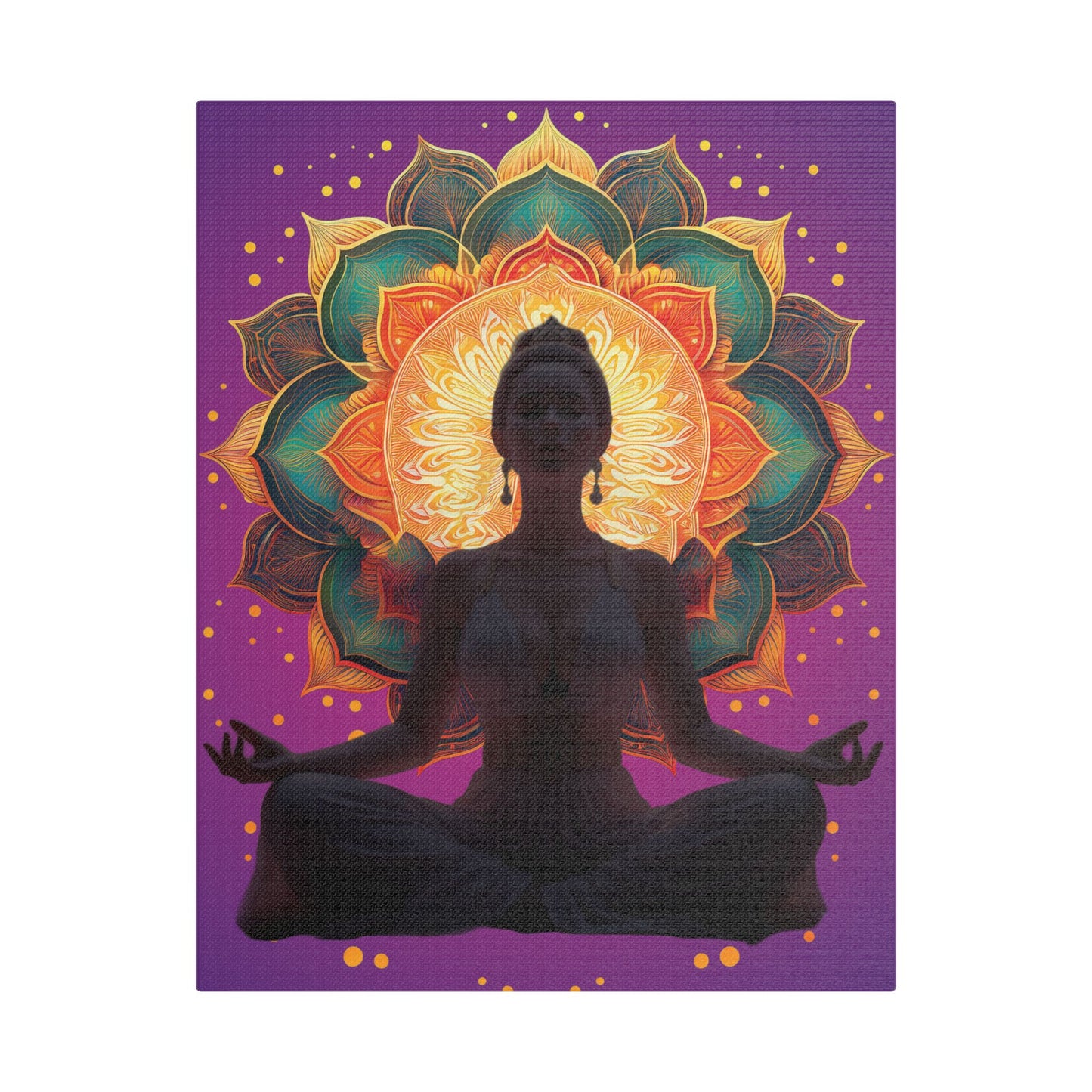 Meditation Canvas Art Print, Spiritual Wall Decor, Yoga Decor, Mindfulness Gift, Bohemian Art, Lotus Flower Canvas