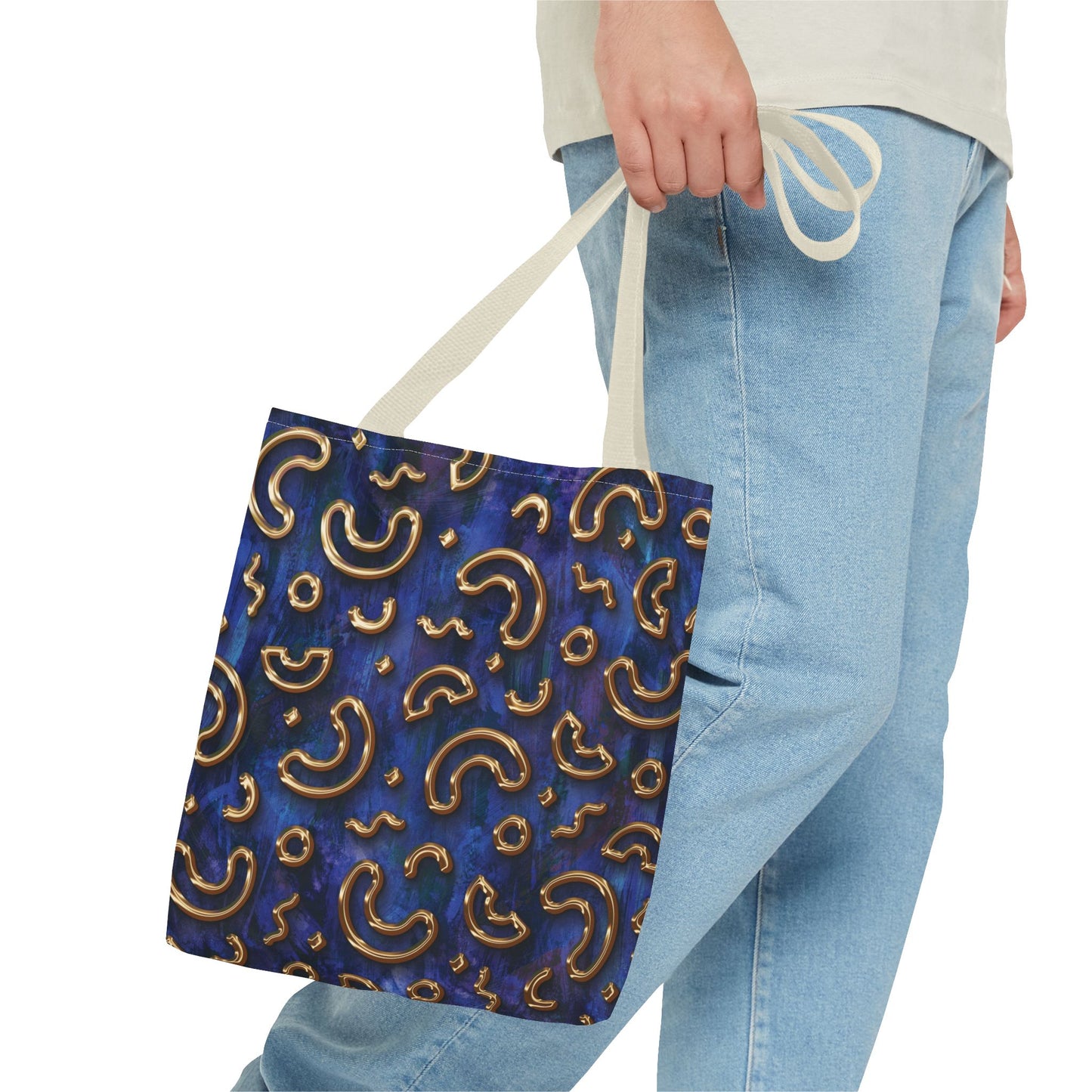 Stylish Patterned Tote Bag - Fun Macaroni Design for Everyday Use
