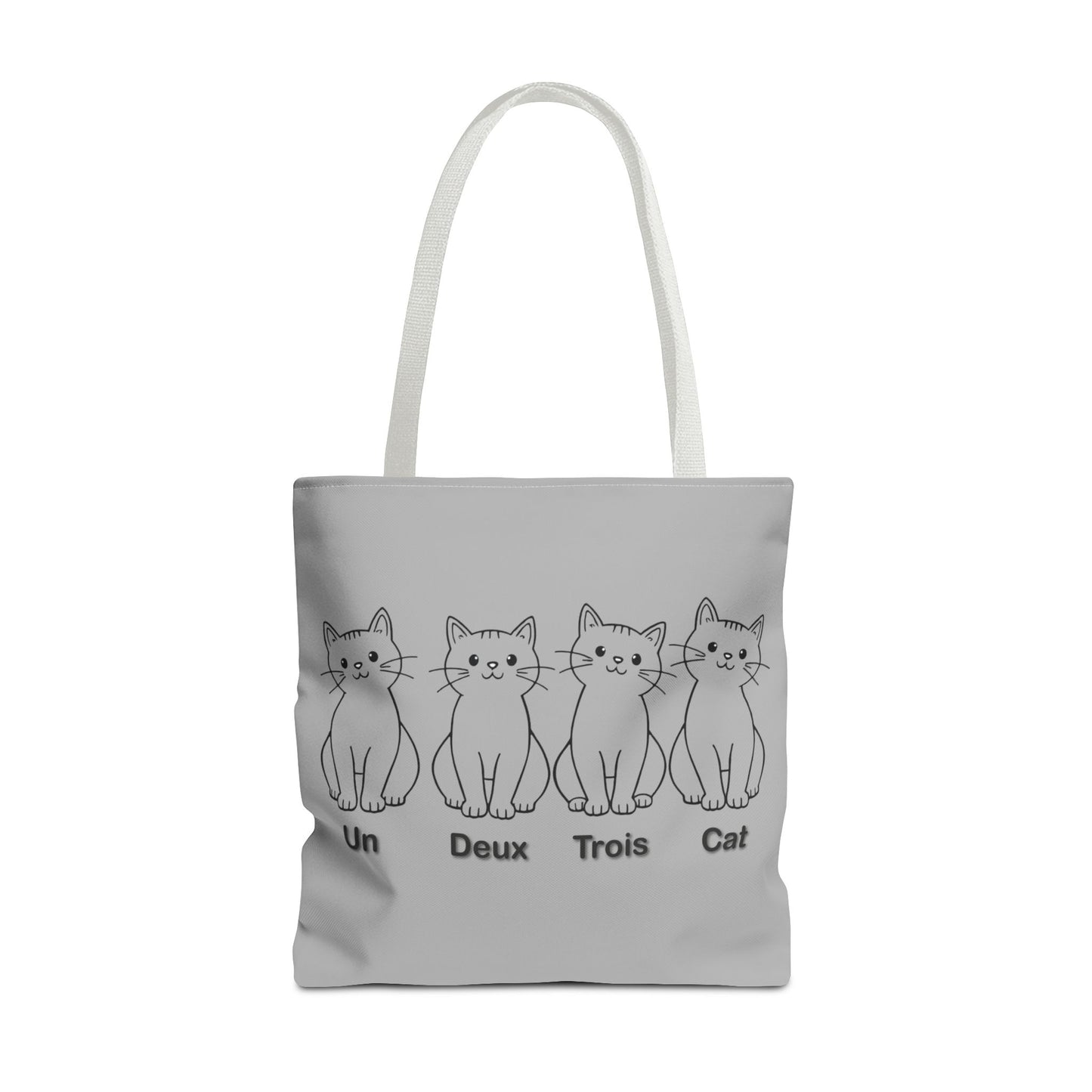 Funny Cat Tote Bag - Un Deux Trois Cat Design - Cute Cat Lover Gift