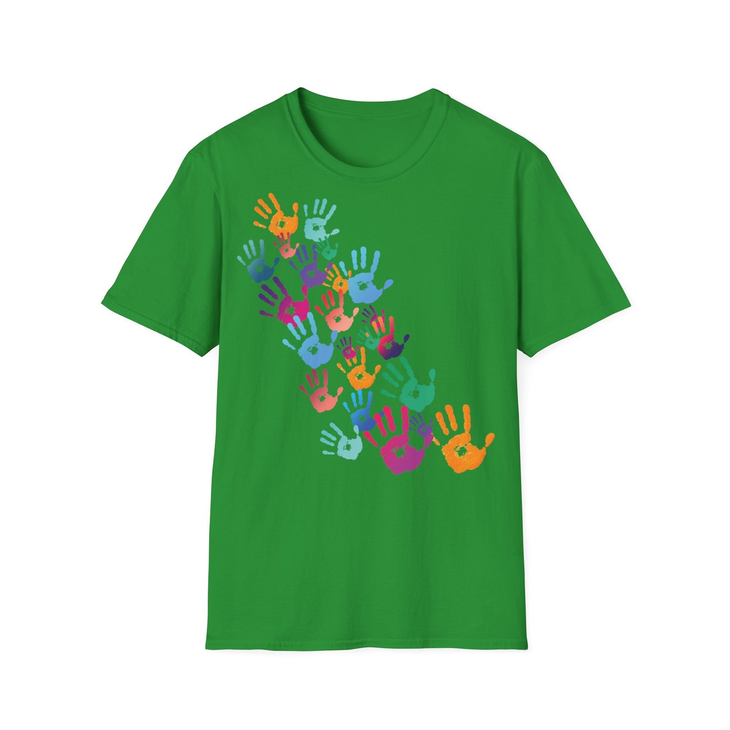 Colorful Handprints T-Shirt - Unisex Softstyle