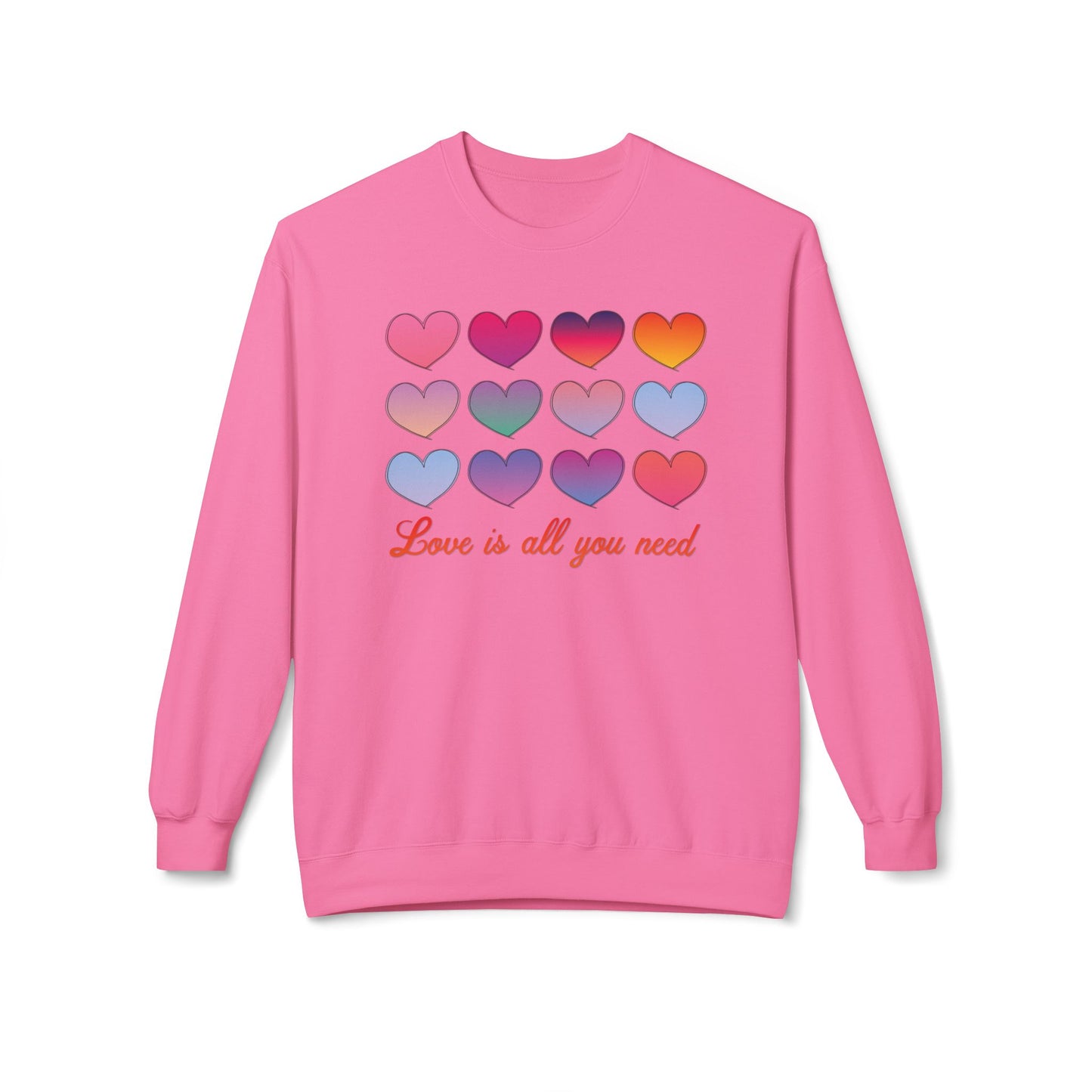 "Love is all you need" Unisex Fleece Sweatshirt - Cozy & Stylish