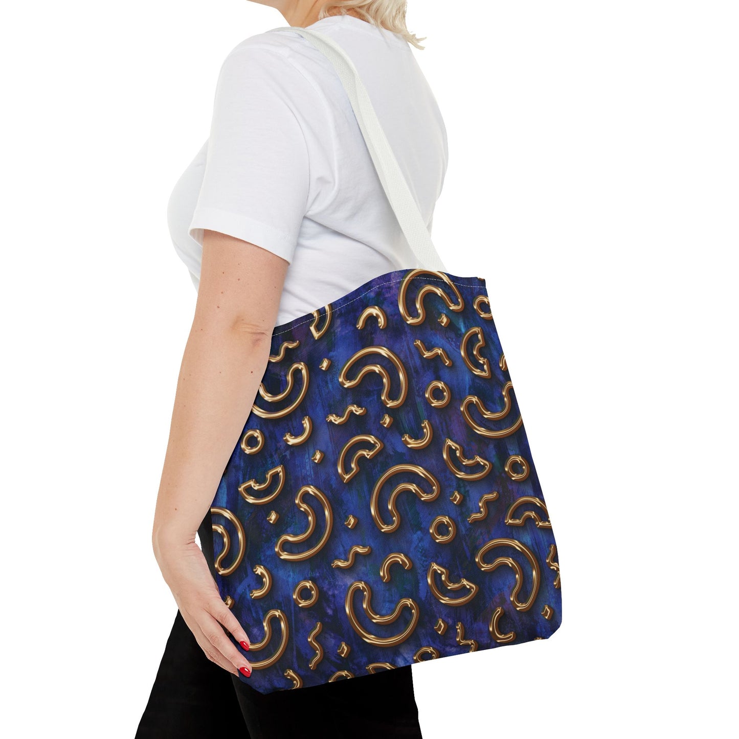 Stylish Patterned Tote Bag - Fun Macaroni Design for Everyday Use