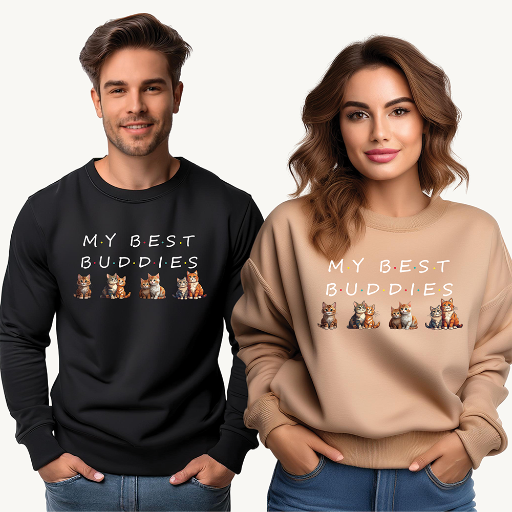 Cat Lover Sweatshirt - Cats Are My Best Buddies