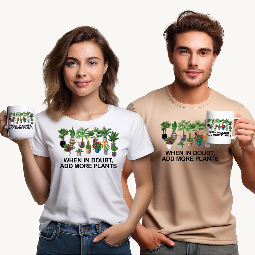 Mug - WHEN IN DOUBT, ADD MORE PLANTS Ceramic Coffee Cup 11oz 15oz