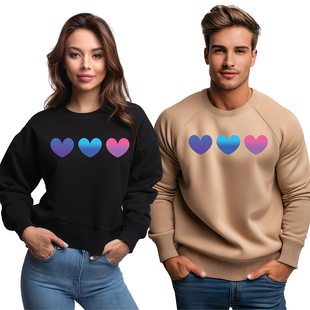 Love Heart Design Unisex Sweatshirt for Valentines Day