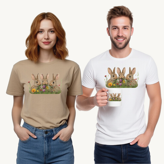 Easter - Unisex Tee - Bunnies Easter Design
