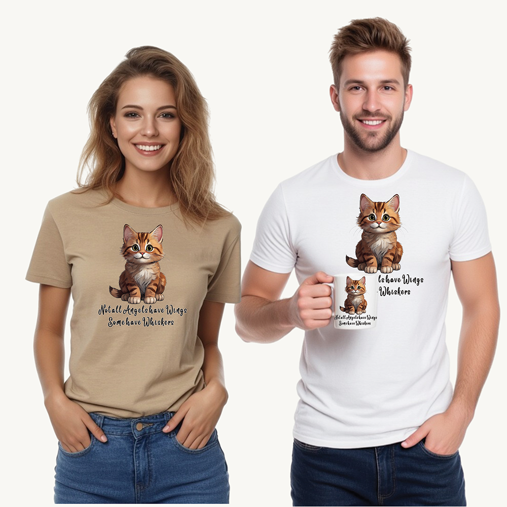 Cat Lover T-Shirt - Not all Angels have Wings, some have whiskers