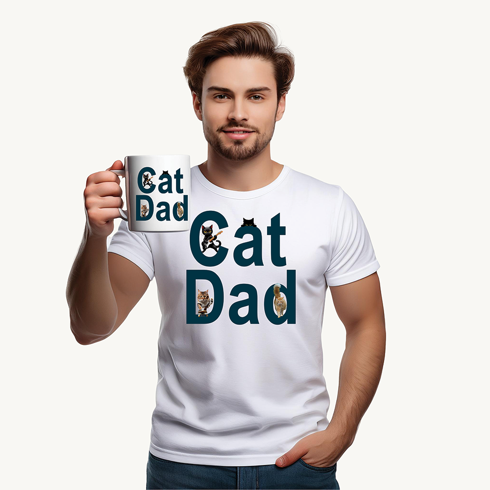 Cat Lover T-Shirt - Cat Dad Life: Purrfection in Progress ๐พ.