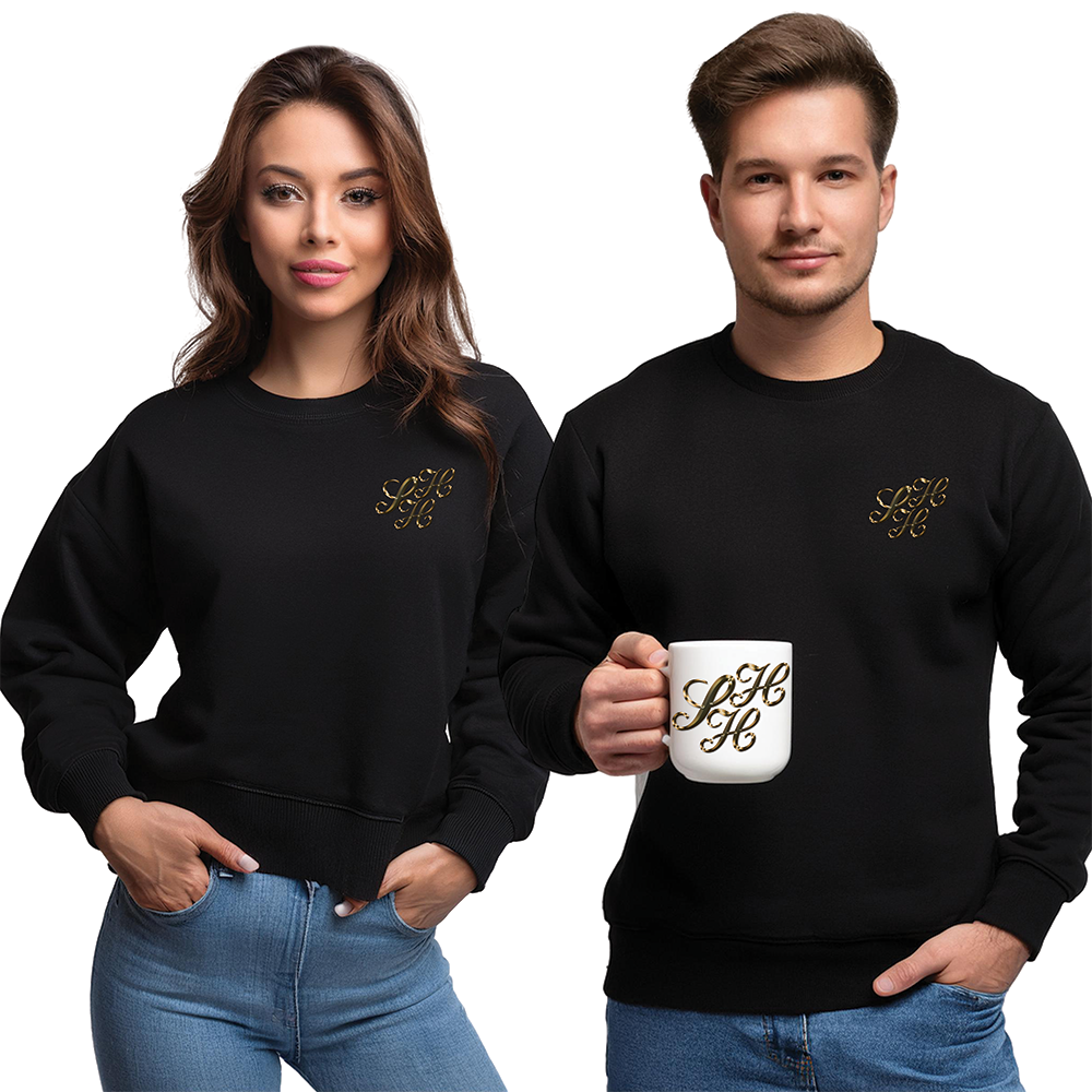 Golden Scandi Home Heaven Designer Logo - Unisex Crewneck