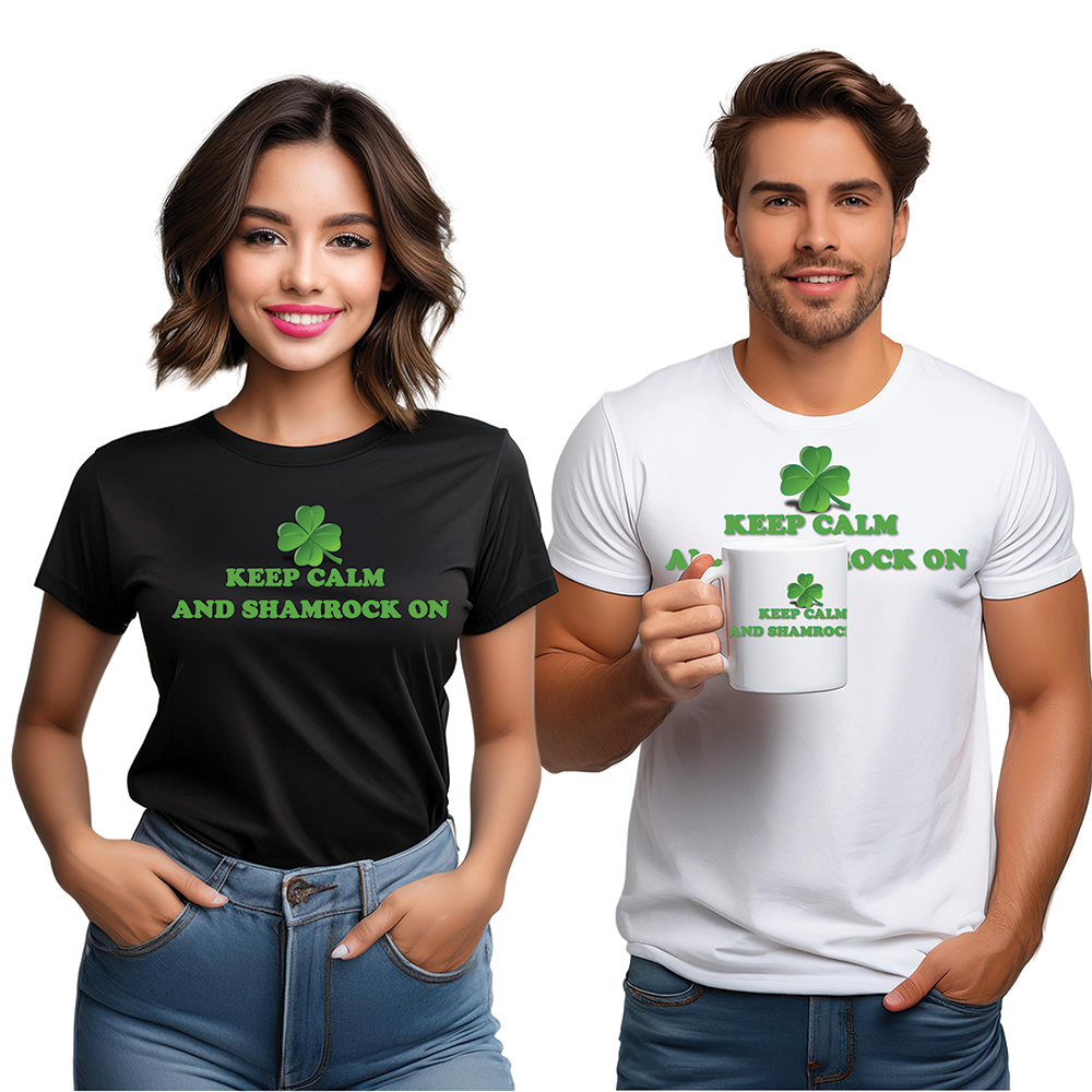 Keep Calm and Shamrock On - Unisex Tee - Irish, St Patrick's Day
