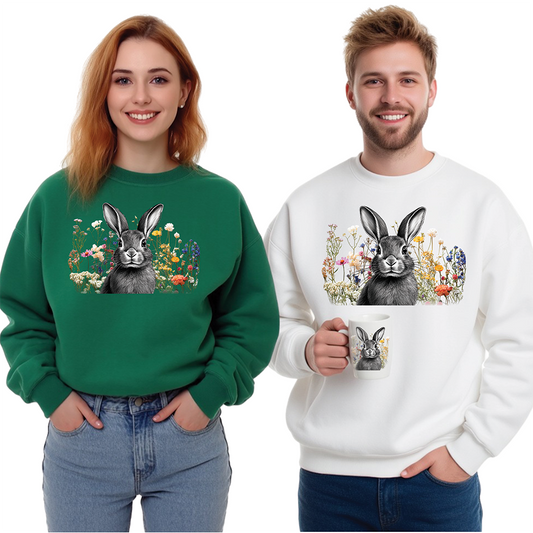 Easter - Bunny in the Meadow Crewneck Sweatshirt