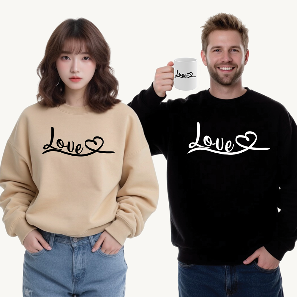 "Love in Every Thread" Unisex Fleece Sweatshirt - Cozy & Stylish