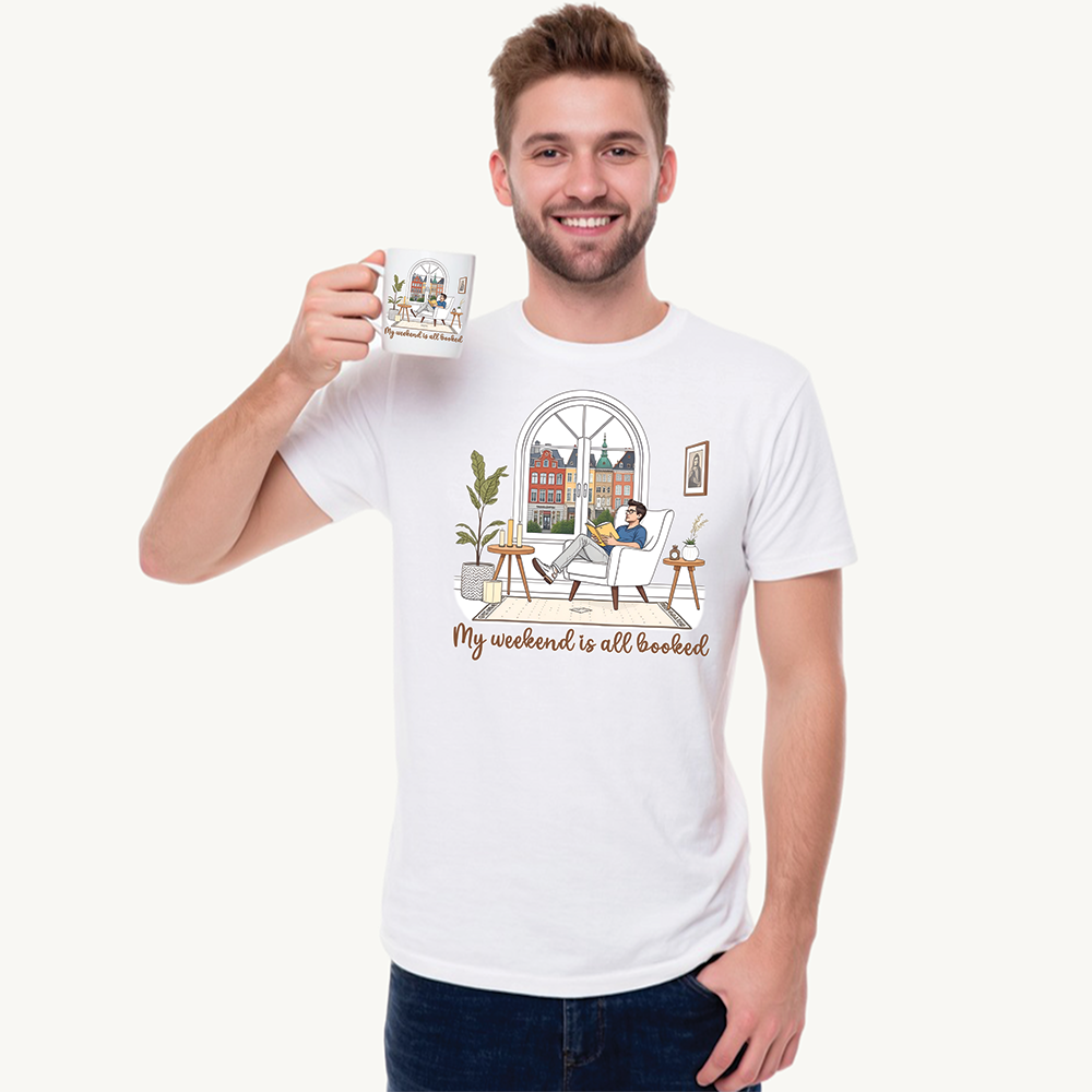 Bookworm t-shirt - My Weekend Is All Booked - Unisex Cotton