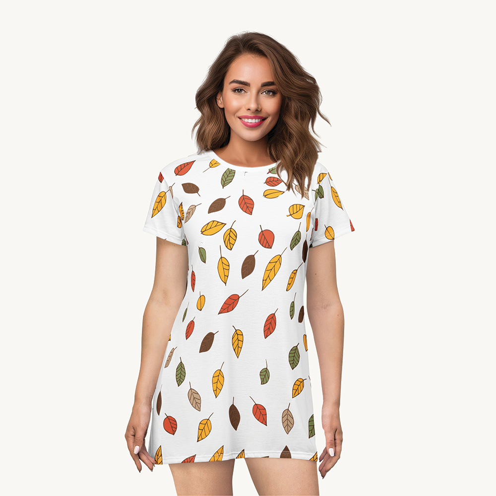 Autumn Leaves Design 2 - T-Shirt Dress