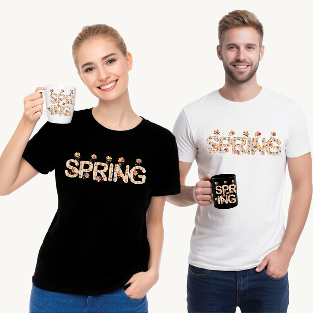 Spring Floral Unisex Heavy Cotton Tee - Perfect for Seasonal Celebrations