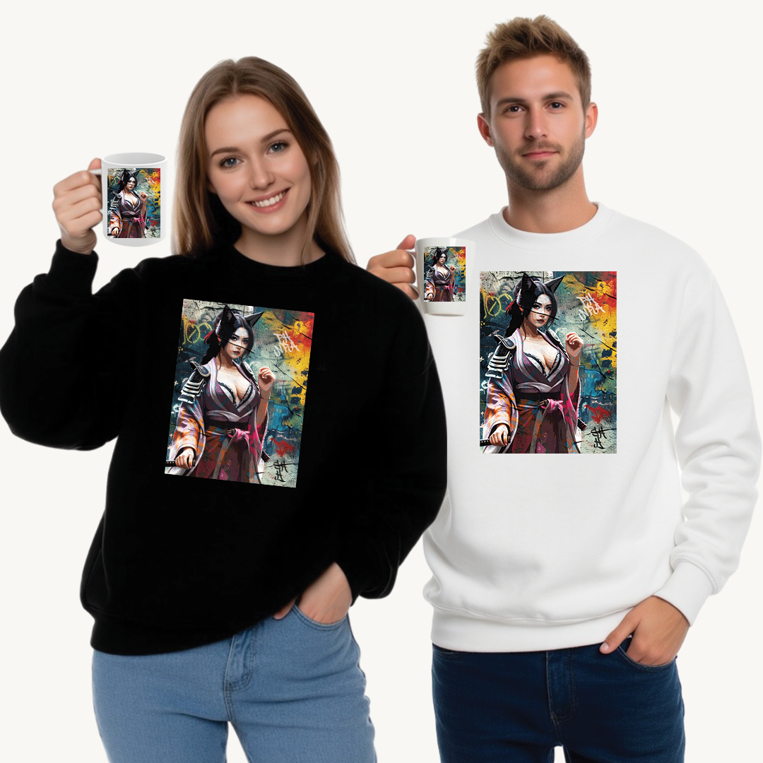 Graffiti Warrior Cat Women Sweatshirt