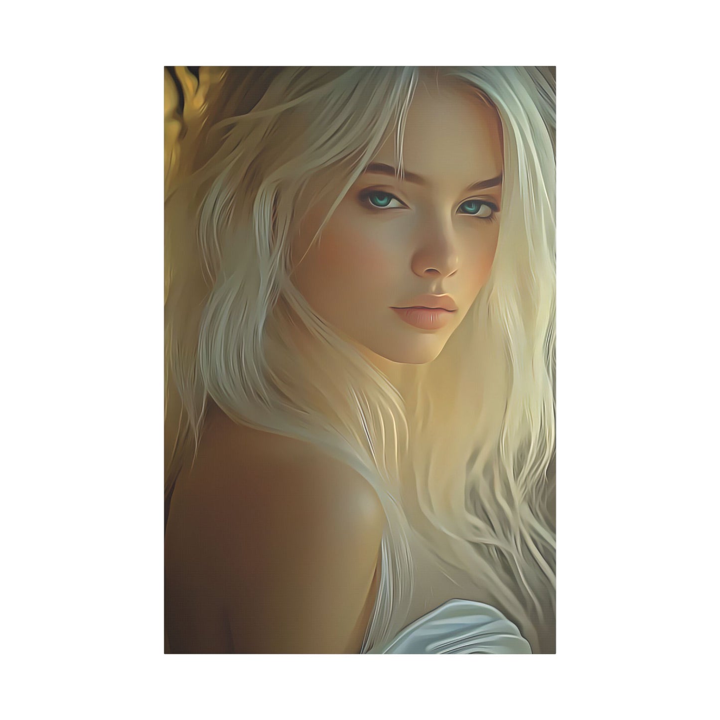 Golden Flow – Embrace the Light Within and Let It Shine 🌟✨ - Elegant Satin Canvas Wall Art, Stunning Home Décor, Modern Portrait, Gift for Art Lovers, Office Wall Decoration, Feminine Touch