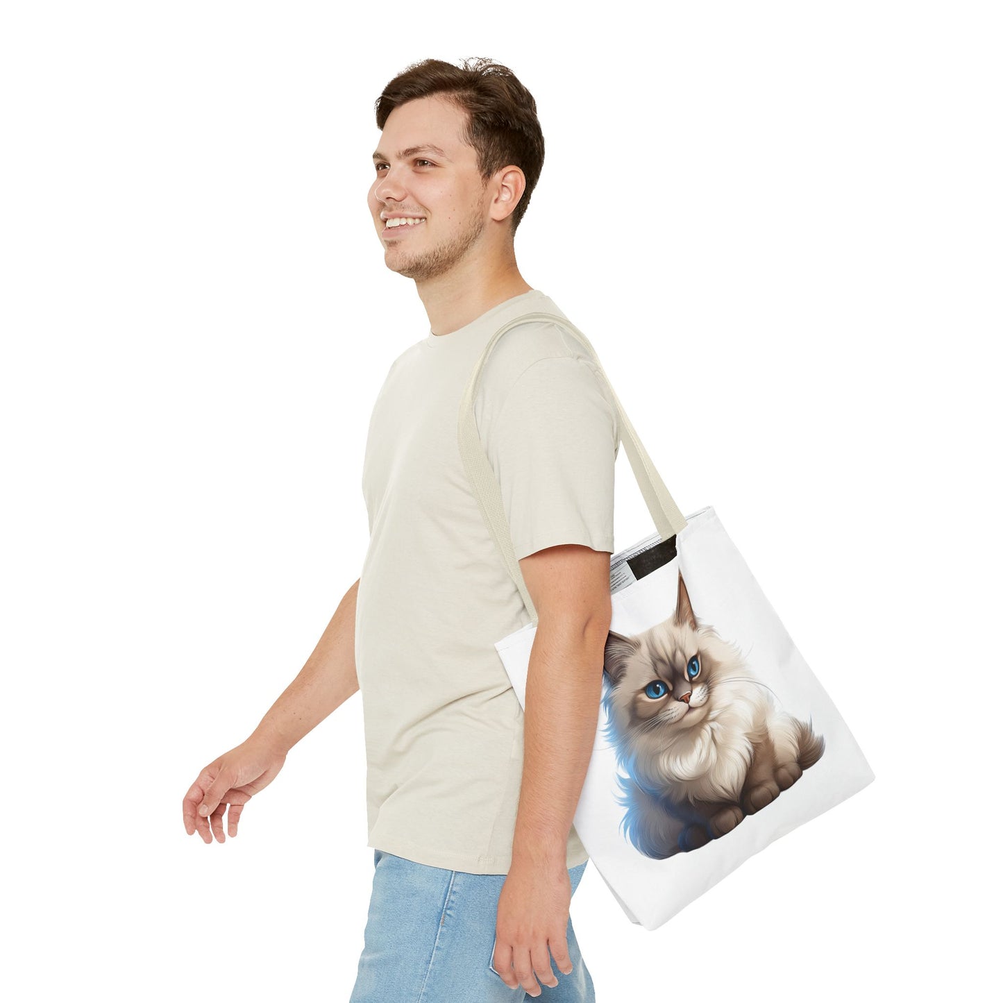 Ragdoll Cuteness Cat Illustration Tote Bag - Perfect for Pet Lovers
