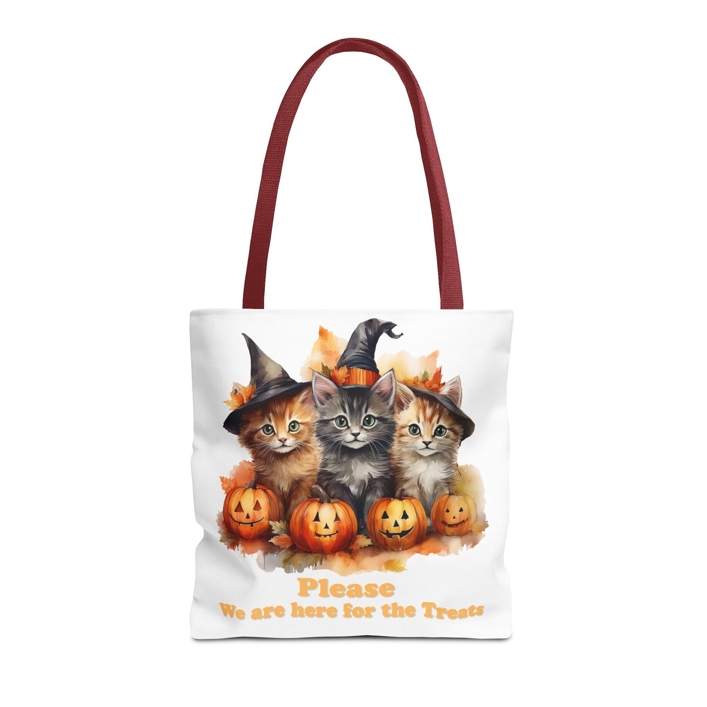 Halloween Cat Tote Bag - "Please We Are Here for the Treats"