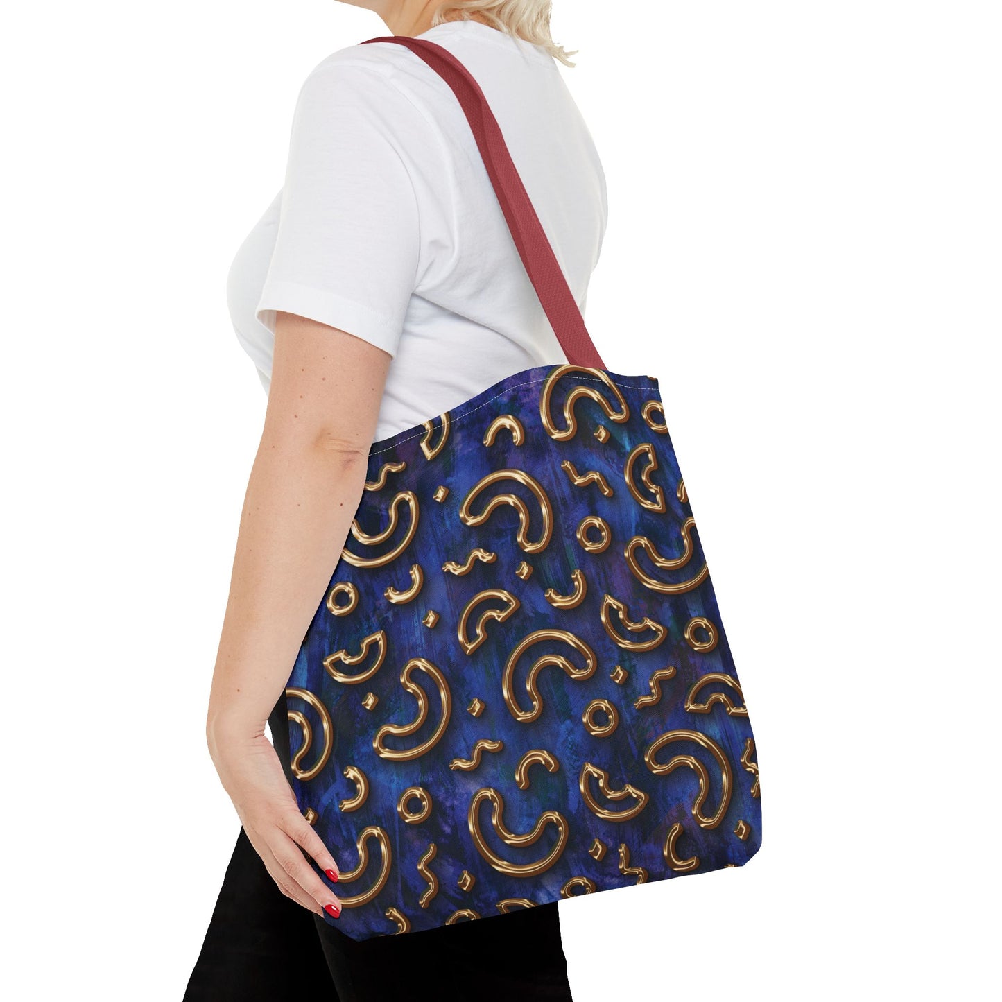 Stylish Patterned Tote Bag - Fun Macaroni Design for Everyday Use