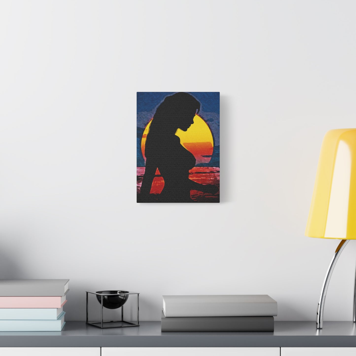 Radiant Horizons: Empowering Silhouette by Sunset – Embrace Inner Strength and Inspiring Beauty - Sunset Silhouette Canvas Wall Art, Inspirational Home Décor, Modern Art Print, Gift for Her, Boho Vibes, Perfect for Beach Lovers