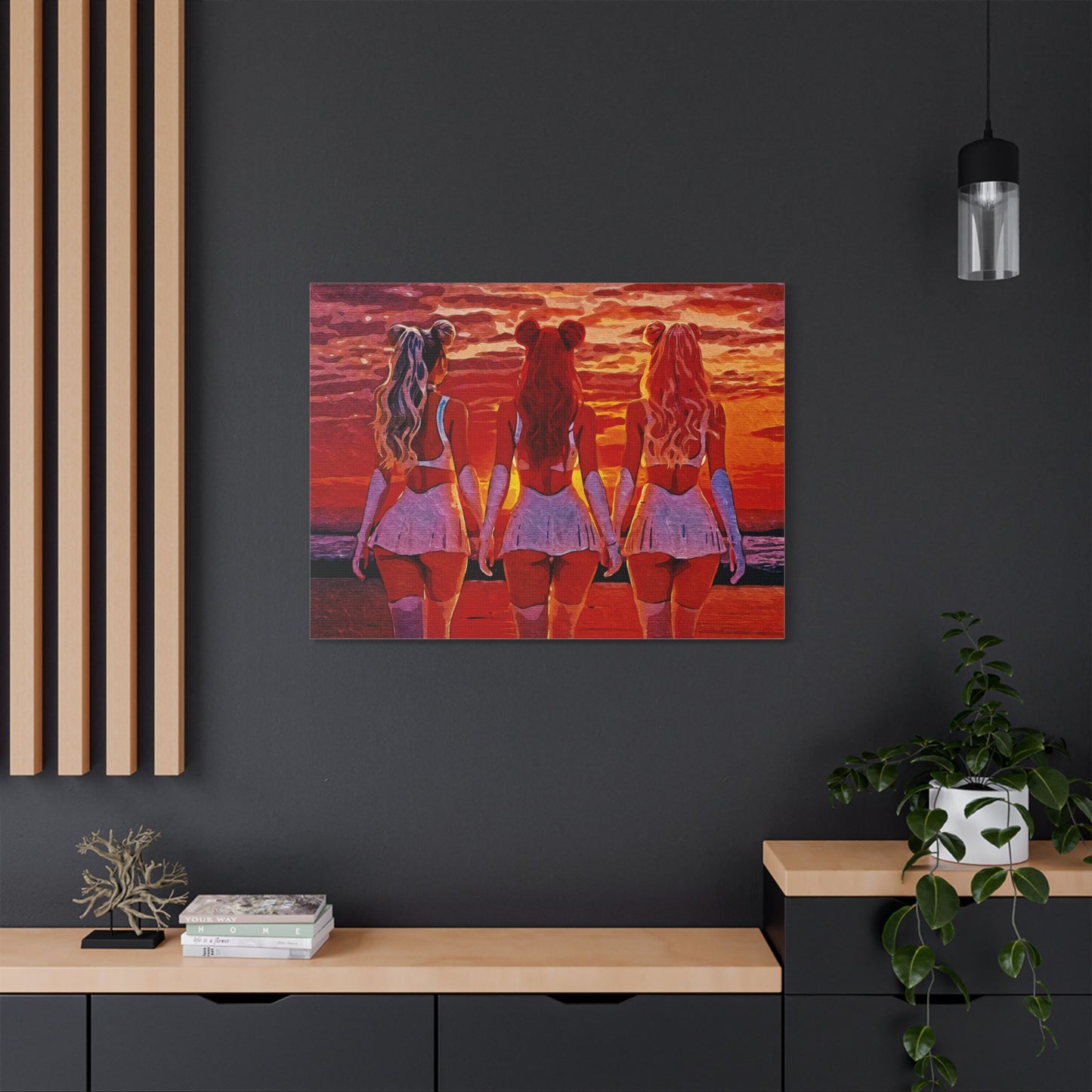 Horizon Sisters β United in Light and Love π
ππ β Unity & Peace in Vibrant Coastal Light - Stretched Canvas Art Print, Boho Wall Decor, Beach Sunset Art, Girls Artwork, Home and Living