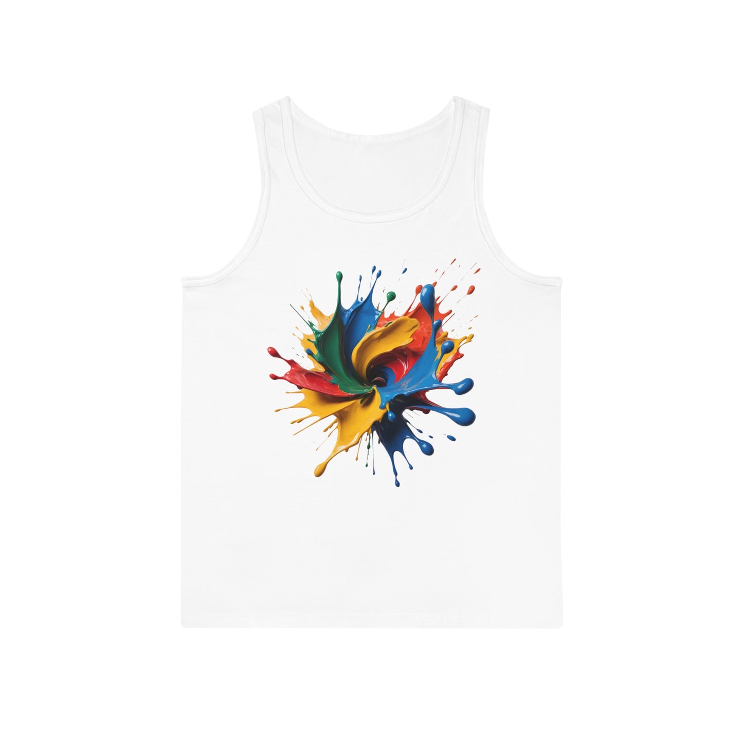 "Oops!" Color Splash Energy – Wear the Art, Feel the Vibe - Vibrant Color Splash Unisex Tank Top | Summer Style, Perfect Gift, Beachwear, Festival Attire, Artsy Apparel