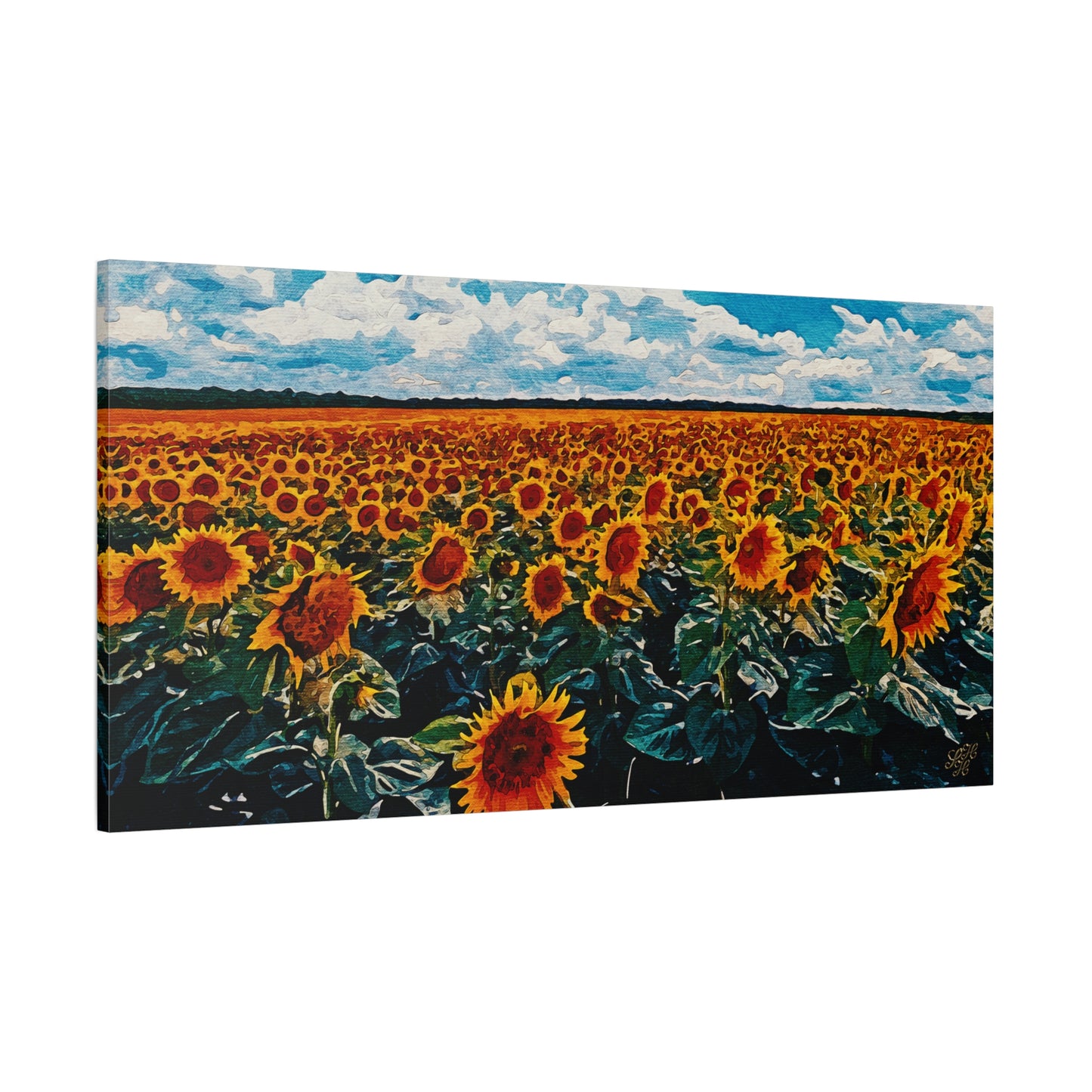 'Vibrant Sunflower Field' Canvas Print Wall Art