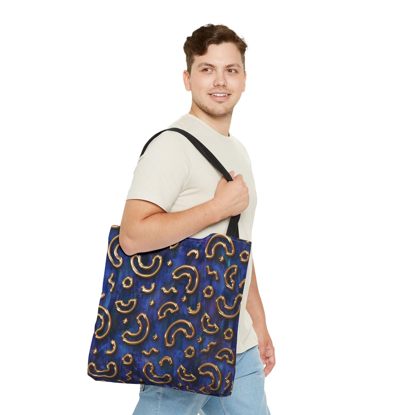 Stylish Patterned Tote Bag - Fun Macaroni Design for Everyday Use