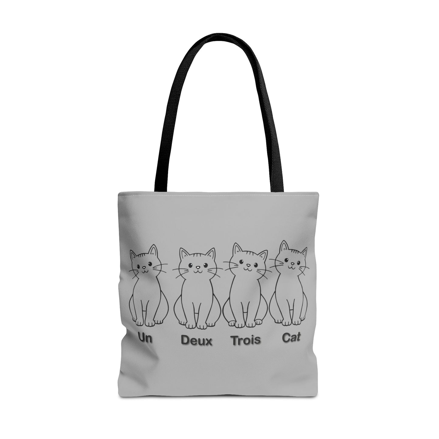 Funny Cat Tote Bag - Un Deux Trois Cat Design - Cute Cat Lover Gift