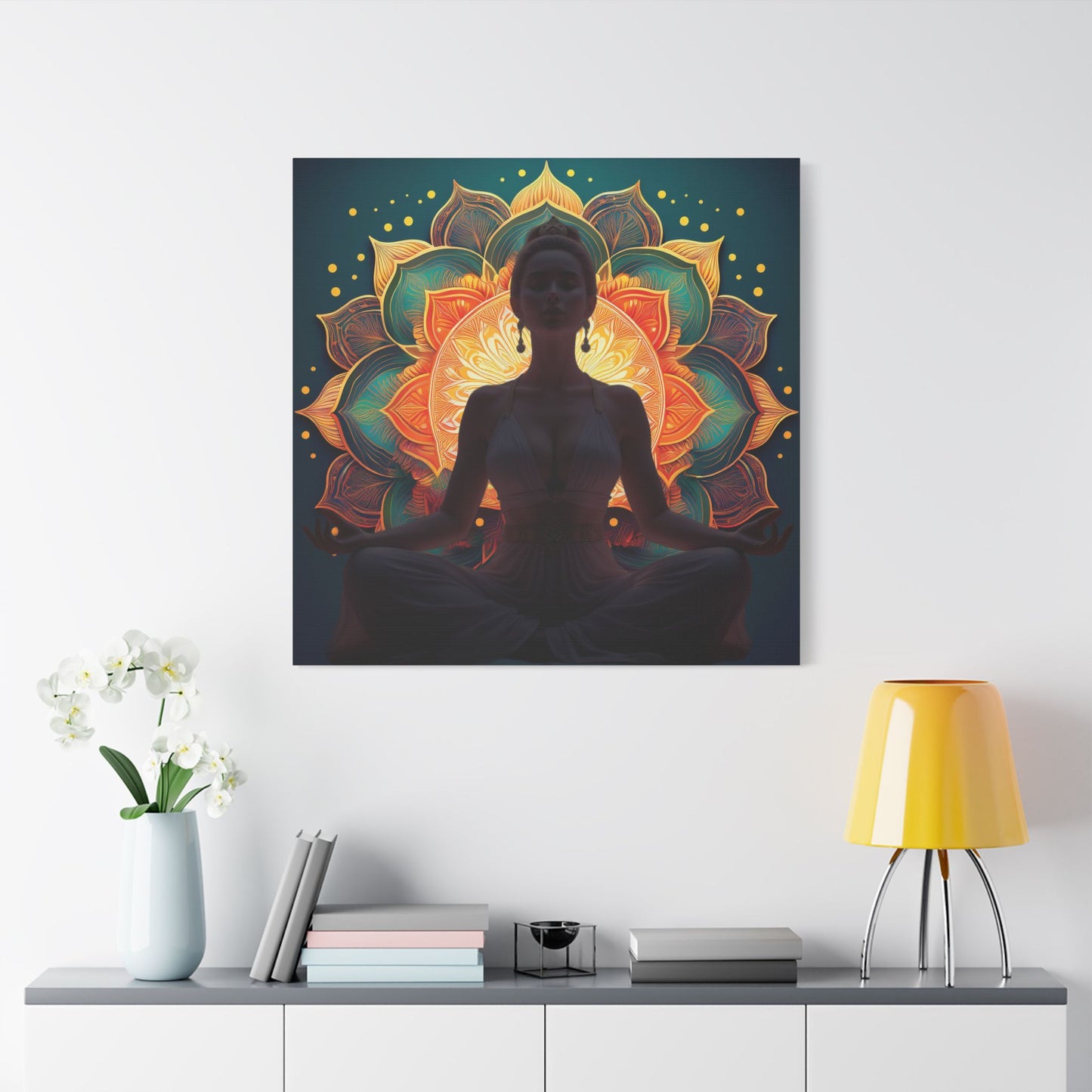 Meditative Canvas Wall Art, Spiritual Decor, Yoga Room Artwork, Holistic Gift, Mindfulness Home Decor