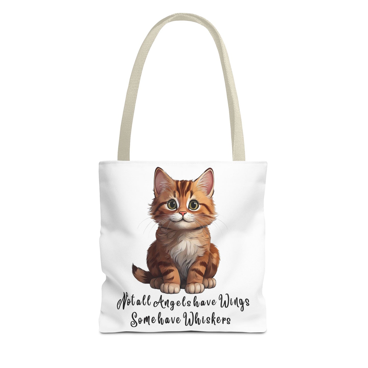 Colorful Tri-Color Cat Tote Bag: Not all Angels have Wings, some have whiskers