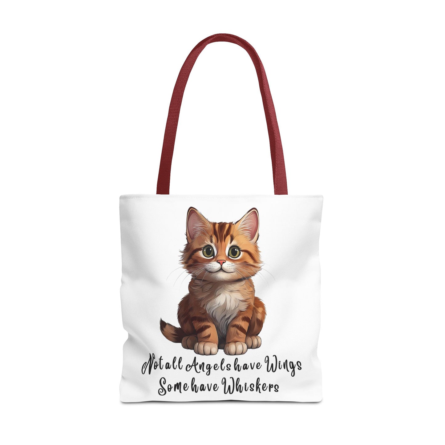 Colorful Tri-Color Cat Tote Bag: Not all Angels have Wings, some have whiskers