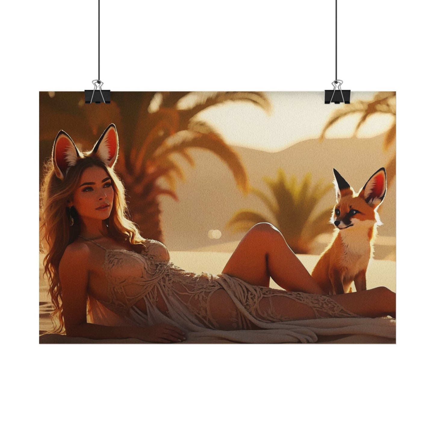 Canvas Art - 3 Foxes Desert Fox Muse Wall Art Print