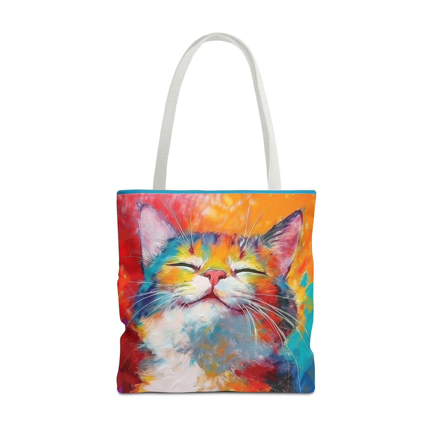 Colorful Cat Tote Bag: Pawsitive Vibes
