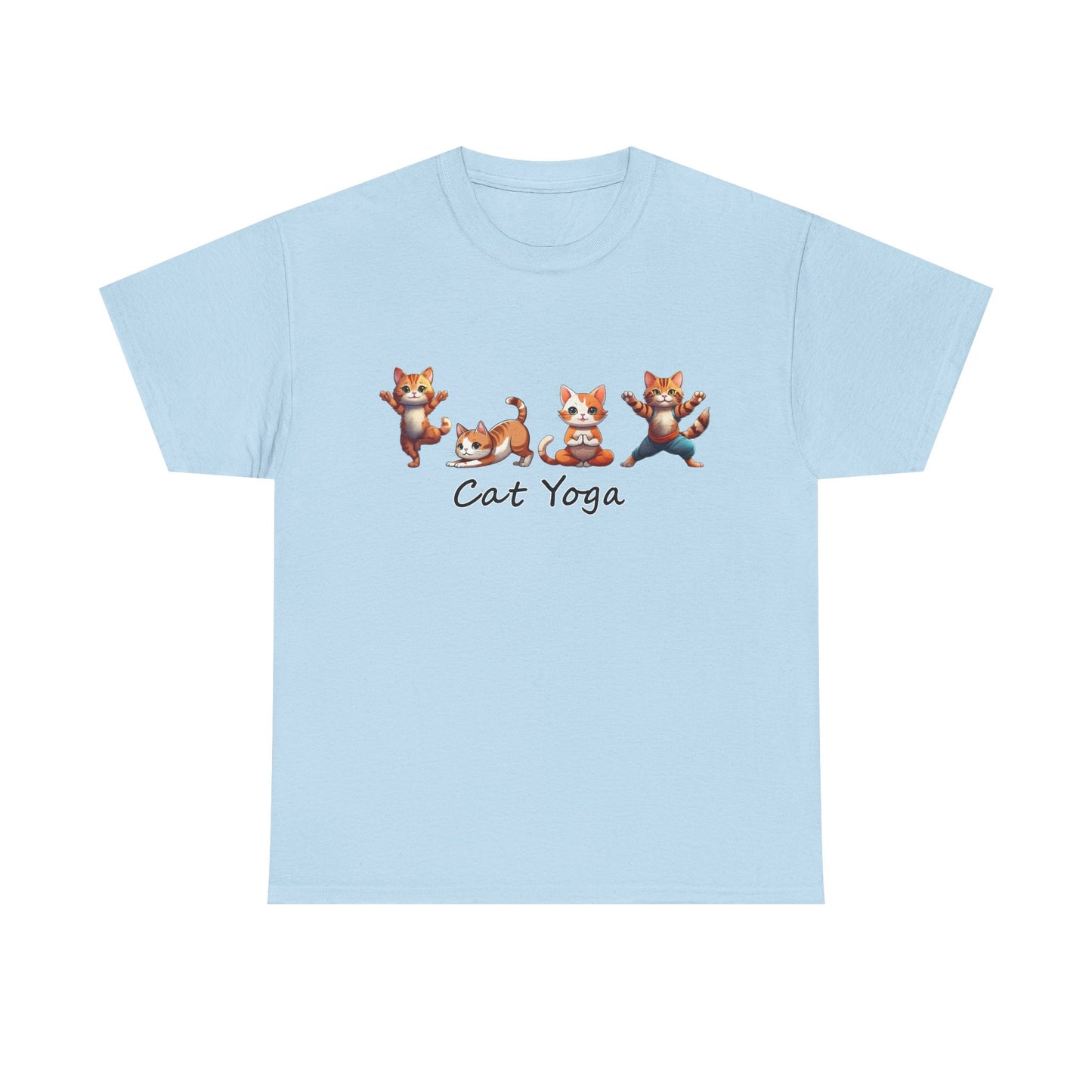Cat Yoga Unisex Heavy Cotton Tee - Fun & Comfy T-Shirt for Cat Lovers